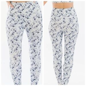 Zyia Active Storm Brushed Hendrix Pocket 7/8 Leggings Size 12 Blue White